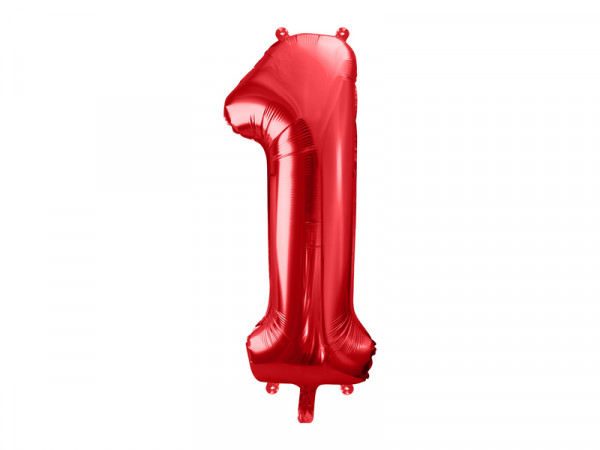Zahlenluftballon "1" Rot