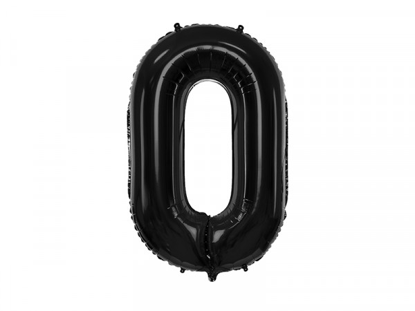 Zahlenluftballon "0" Schwarz