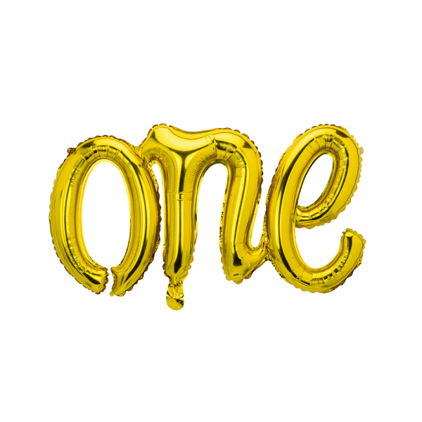 Folienballon Schriftzug "One" Gold 66x37cm