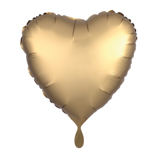 Folienluftballon Herz Satin Gold 43cm