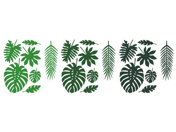 Tropische Palmblätter Grün 21 Stk.