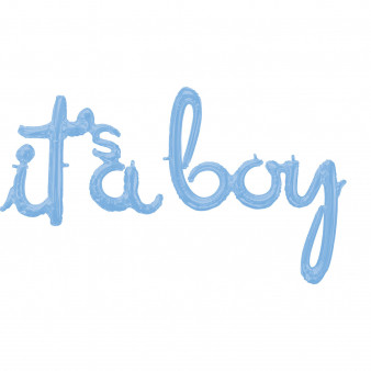 Folienballon Schriftzug "It`s a boy" Hellblau 142cm