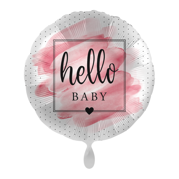 Folienballon "Hello Baby" Rosa 43cm