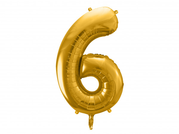 Zahlenluftballon "6" Gold