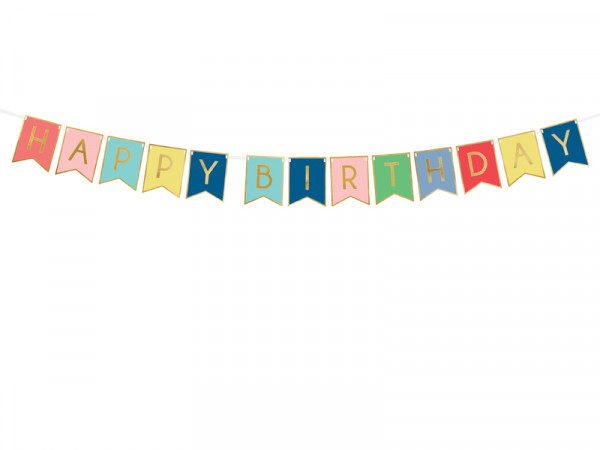 Girlande "Happy Birthday" Bunt Mix 15x175cm