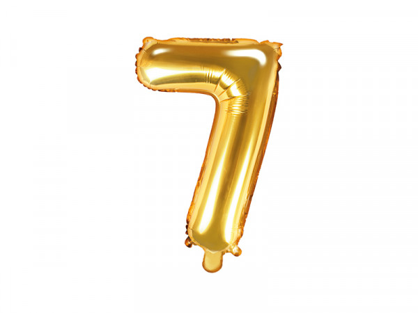 Zahlenluftballon "7" Gold 35cm
