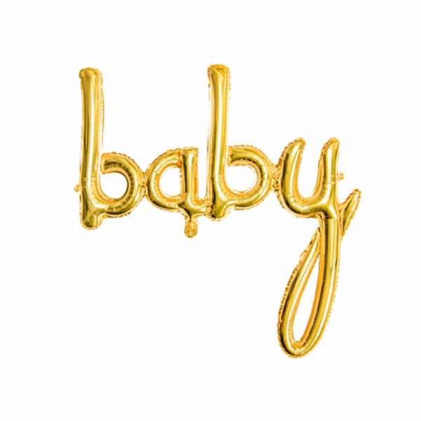 Folienballon Schriftzug "Baby" Gold 73x75cm