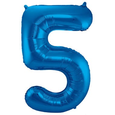 Zahlenballon "5" Blau