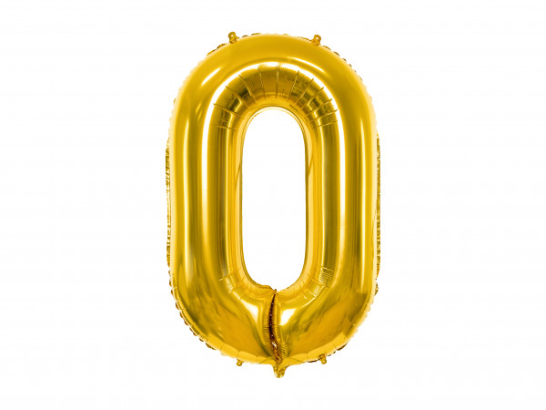 Zahlenluftballon "0" Gold