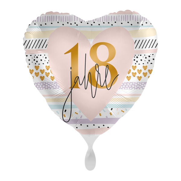 Folienballon "18 Jahre" Pastell Mix 43cm