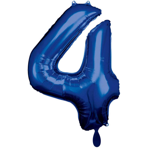 Zahlenballon "4" Blau