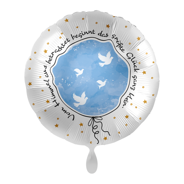 Folienballon "Taufe Kleines großes Glück Hellblau" 43cm