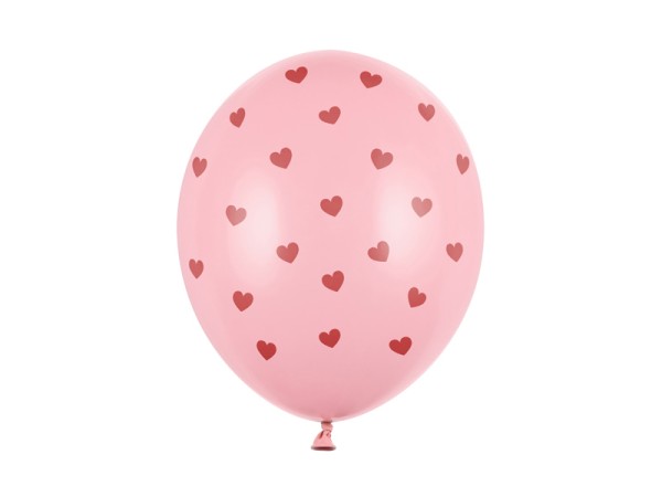 Luftballons Herzen Rosa/Rot 6 Stk.