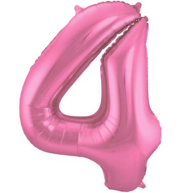 Zahlenluftballon "4" Pink Metallic Matt