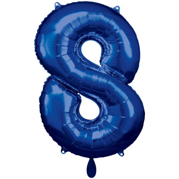 Zahlenballon "8" Blau