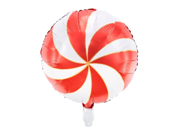 Folienballon Bonbon Rot/Weiß 35cm