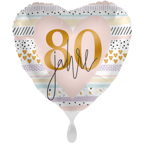 Folienballon "80 Jahre" Pastell Mix XXL 71cm