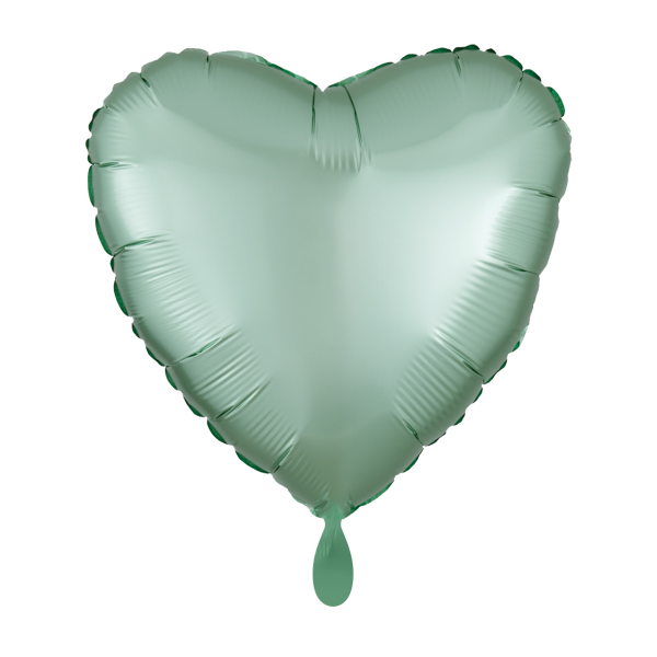 Folienluftballon Herz Satin Mintgrün 43cm