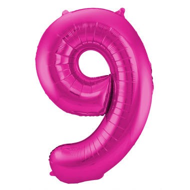 Zahlenluftballon "9" Magenta