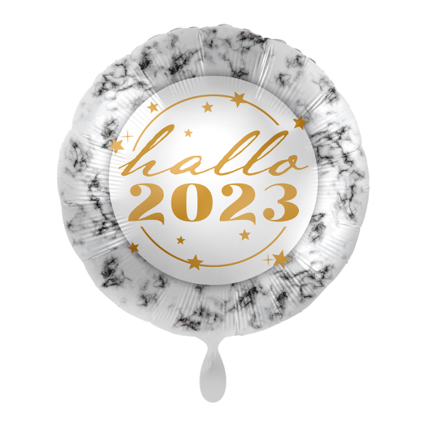 Folienballon "Hallo 2023" Marmor 43cm