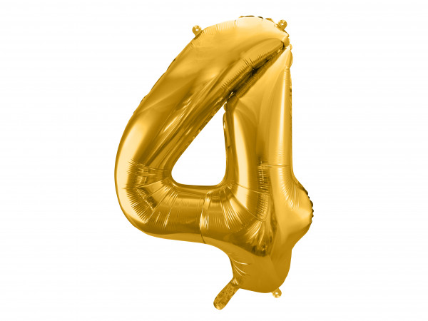 Zahlenluftballon "4" Gold