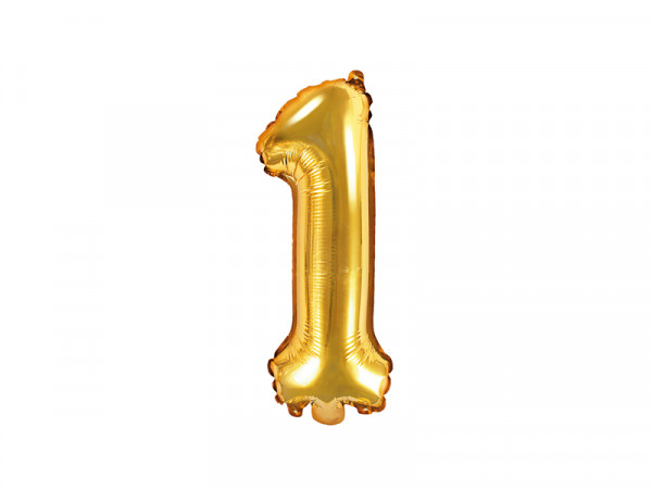 Zahlenluftballon "1" Gold 35cm