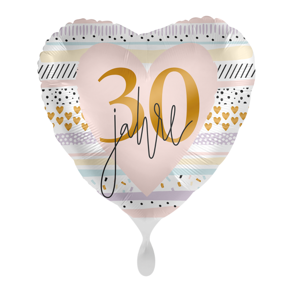 Folienballon "30 Jahre" Pastell Mix 43cm