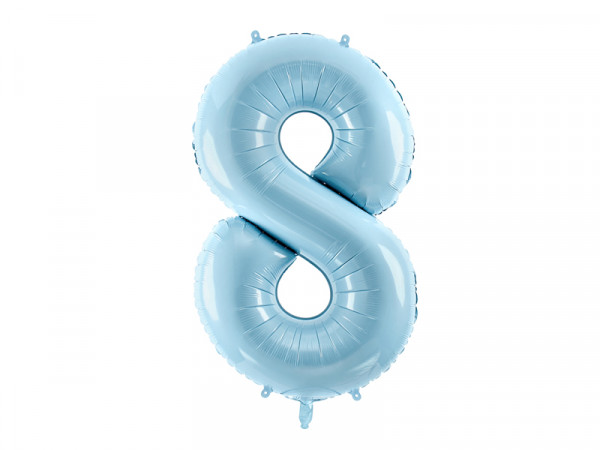Zahlenluftballon "8" Babyblau