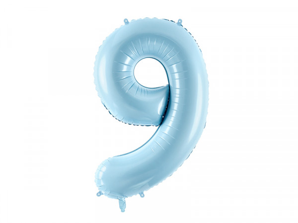 Zahlenluftballon "9" Babyblau