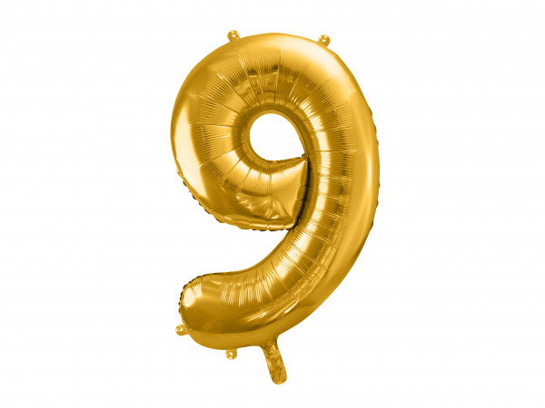 Zahlenluftballon "9" Gold
