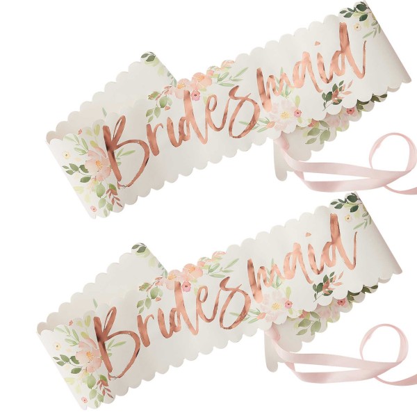Schärpen "Bridesmais" Floral 2er Pack
