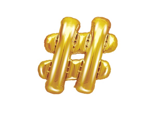 Folienluftballon "#" 35cm Gold
