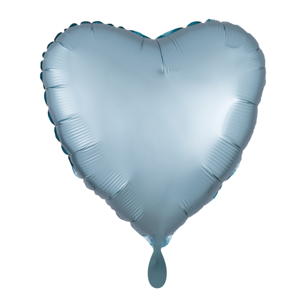 Folienluftballon Herz Satin Pastell Hellblau 43cm