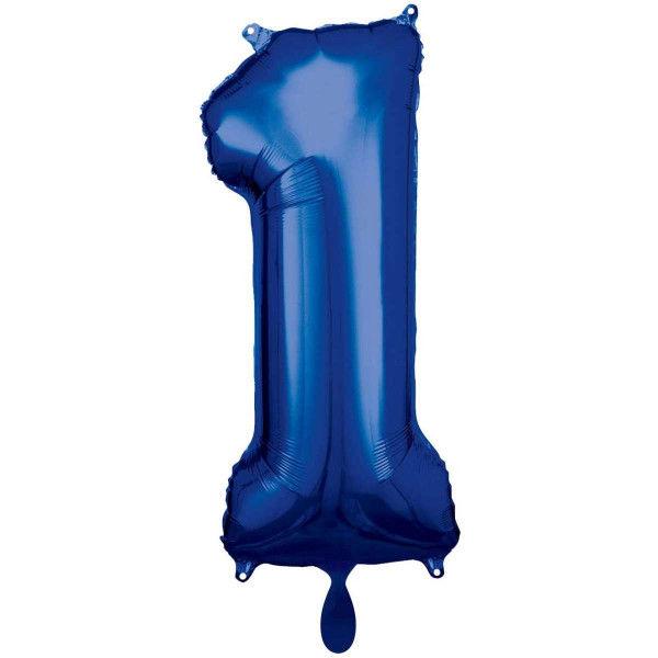 Zahlenluftballon "1" Blau