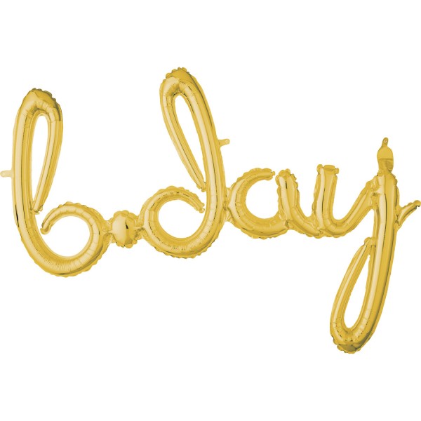 Folienballon Schriftzug "b.day" Gold