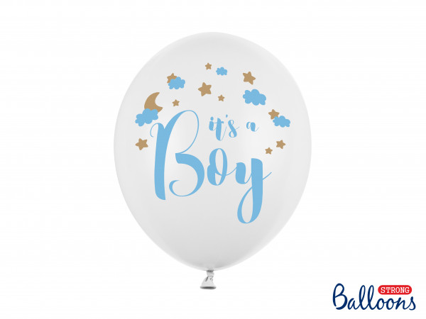 Luftballons "It`s a boy" Hellblau 6 Stk.